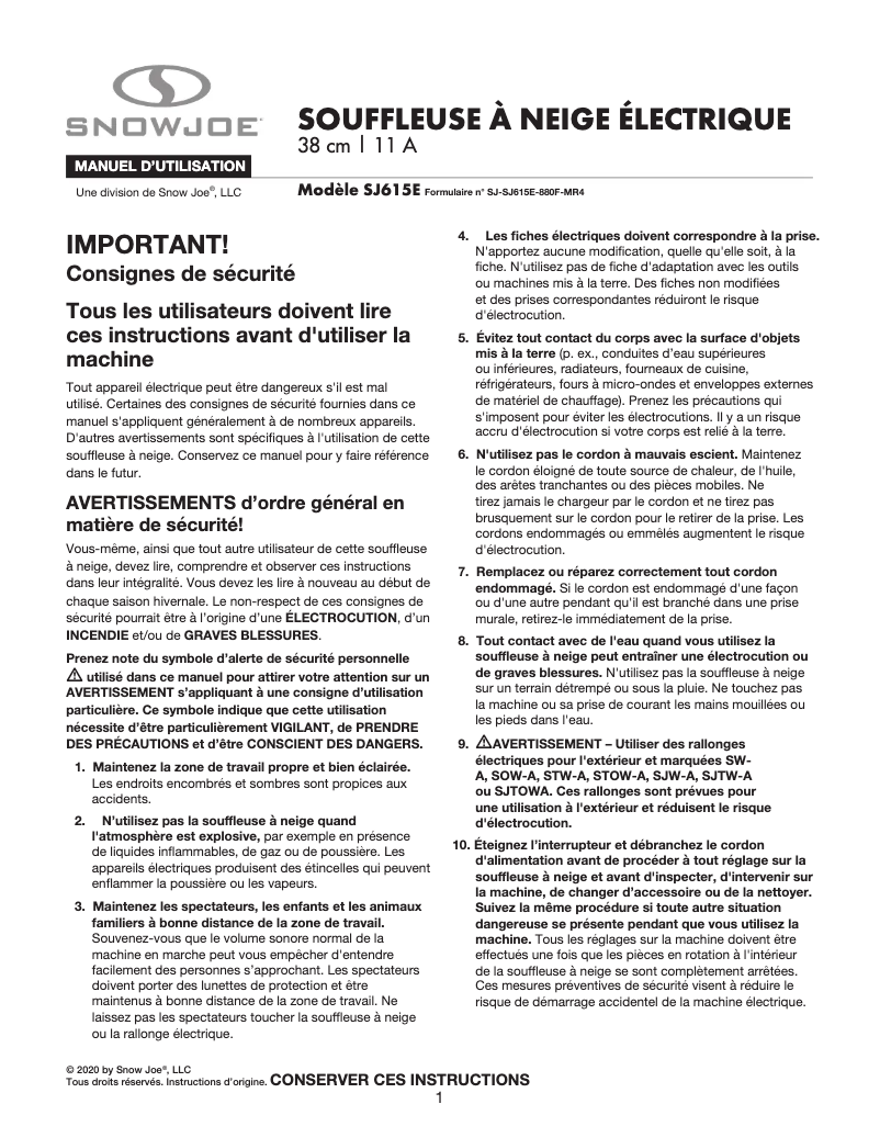 Image de la première page du manuel de l'appareil SJ615E