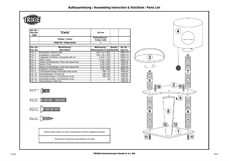 Página 1 del manual Manual de usuario Trixie Carla