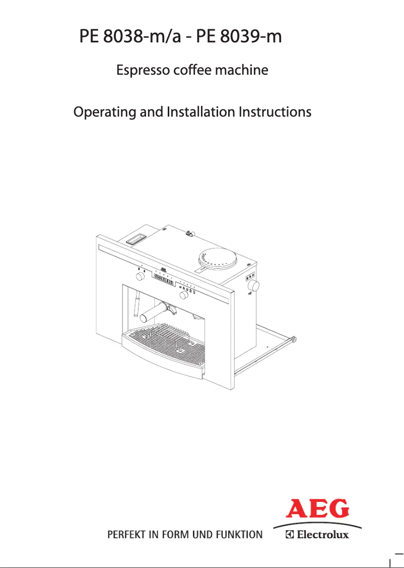Image de la première page du manuel de l'appareil PE 8038M