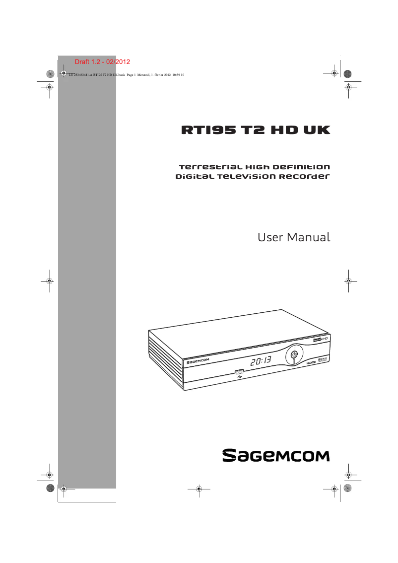 Page 1 de la notice Manuel utilisateur Sagemcom RTI95 T2 HD UK