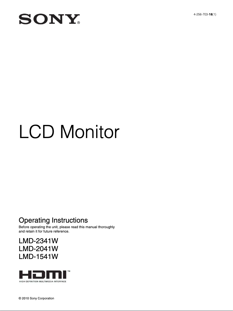 Image de la première page du manuel de l'appareil LMD-2041W