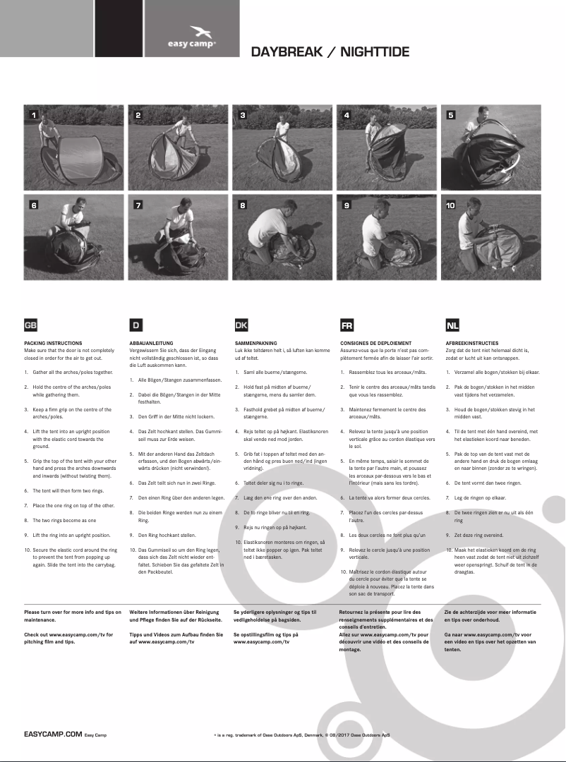 Image de la première page du manuel de l'appareil Daybreak