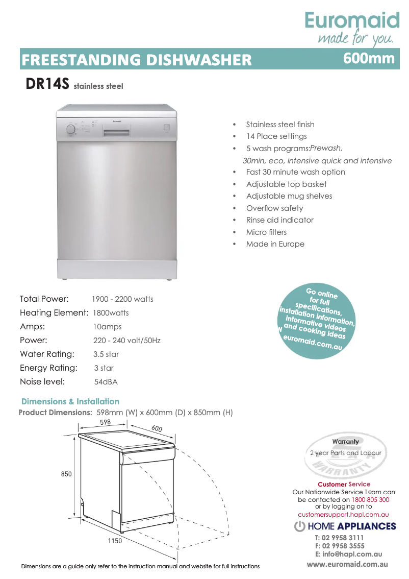 Image de la première page du manuel de l'appareil DR14S