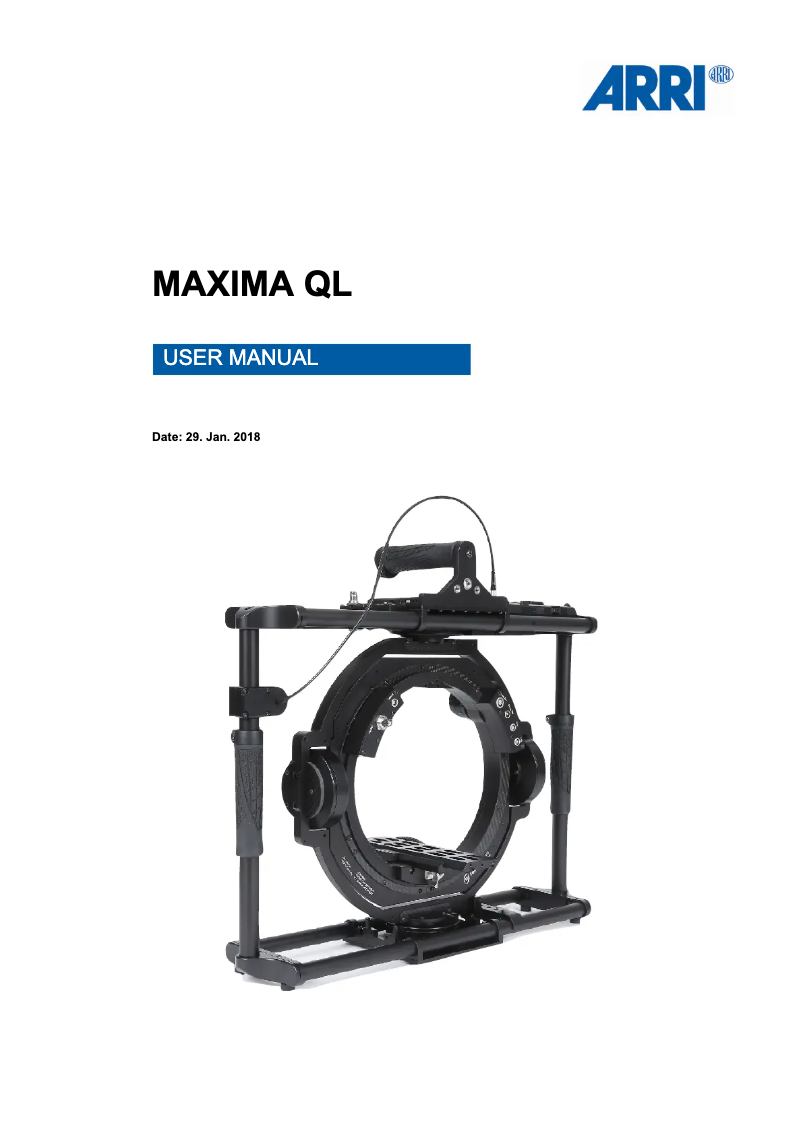 Page 1 de la notice Manuel utilisateur ARRI Maxima QL