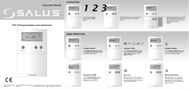 Page 1 de la notice Manuel utilisateur Salus ERT 50