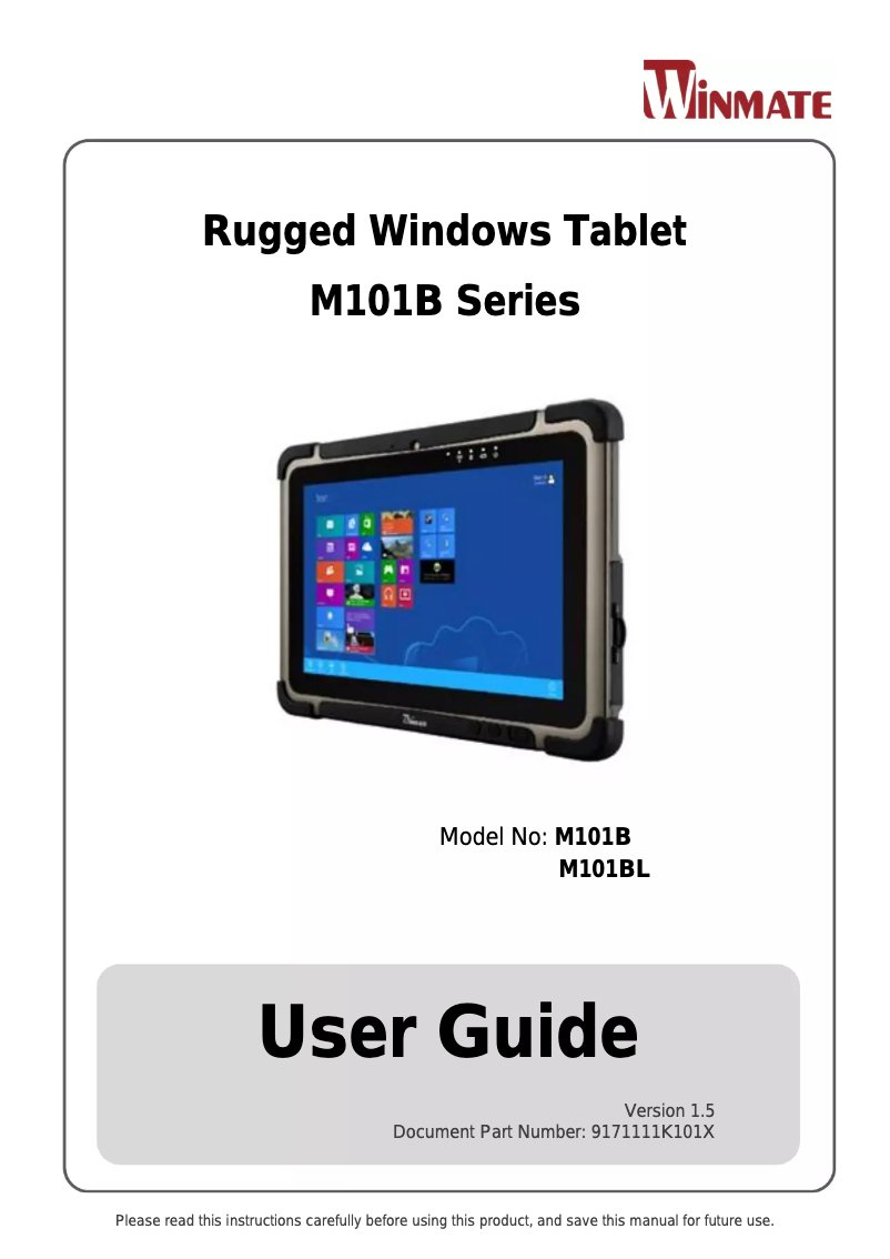 Page n°1 - Manuel utilisateur Winmate M101B