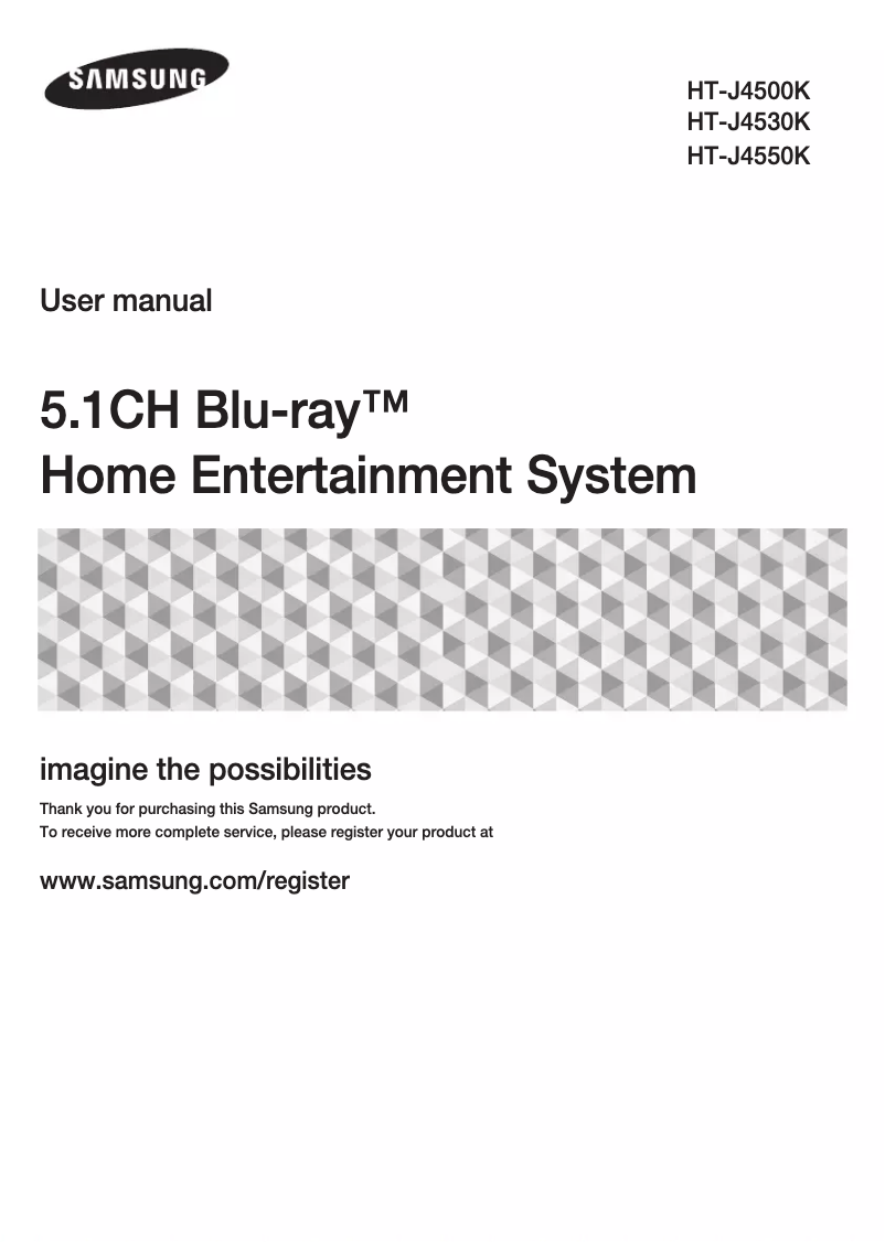 Page 1 de la notice Manuel utilisateur Samsung HT-J4550K