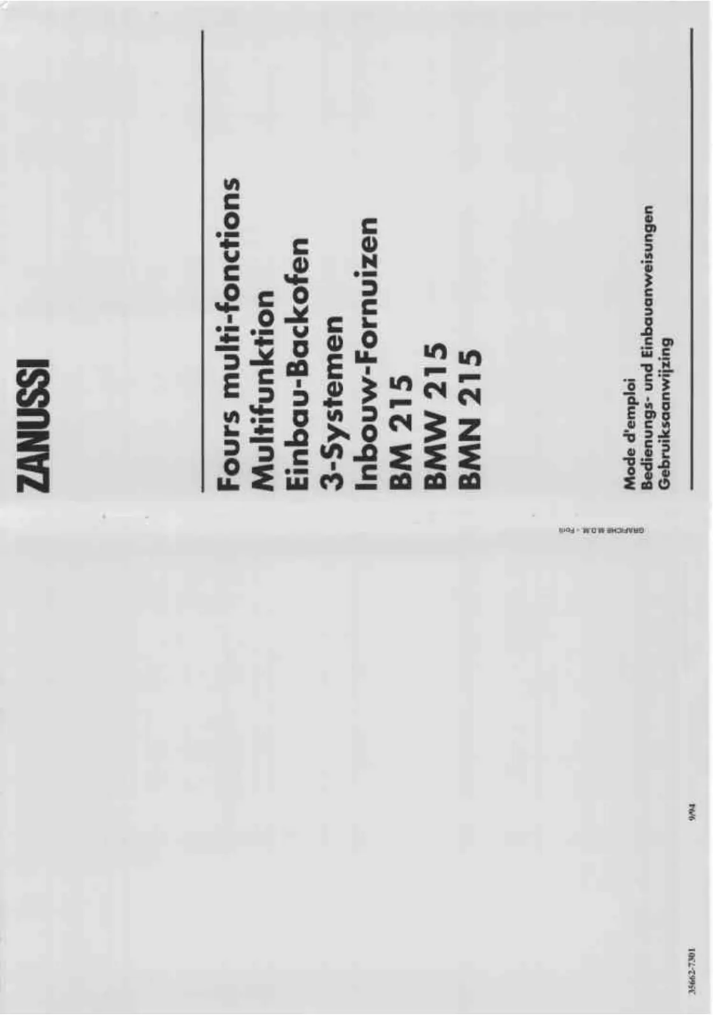 Image de la première page du manuel de l'appareil BM215