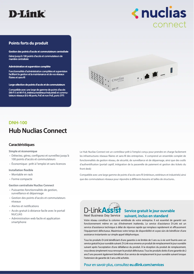 Página 1 del manual Ficha técnica D-Link DNH-100