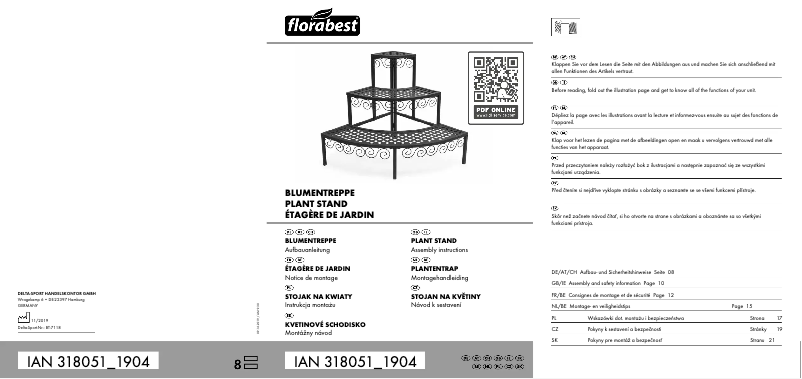Page 1 de la notice Manuel utilisateur Florabest IAN 318025