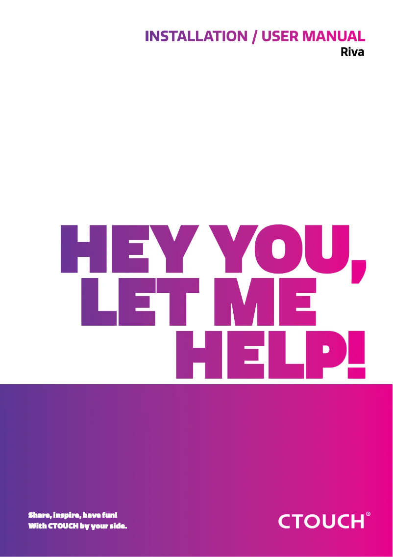 Page 1 de la notice Manuel utilisateur CTOUCH Riva