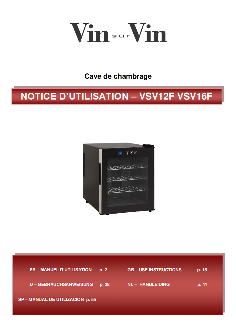 Image de la première page du manuel de l'appareil VSV16F