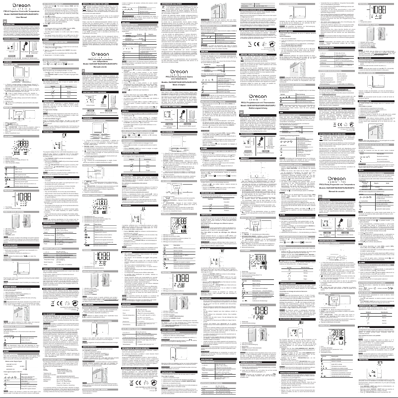 Page 1 de la notice Manuel utilisateur Oregon Scientific BAR368P