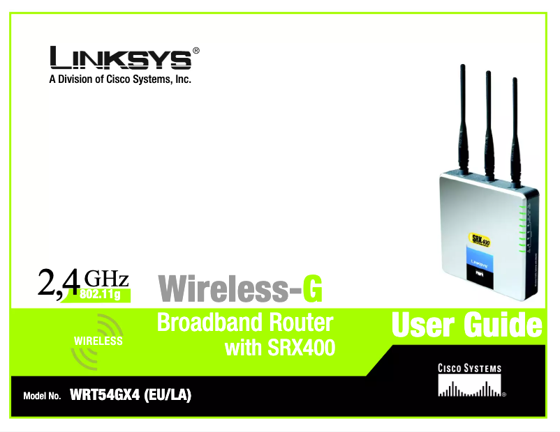 Page n°1 - Manuel utilisateur Linksys WRT54GX4