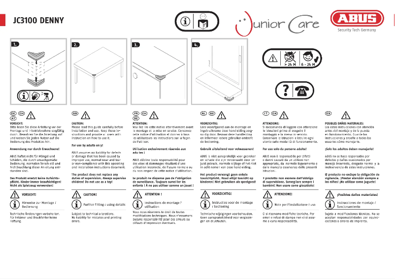 Page n°1 - Instructions / montage Abus JC3100