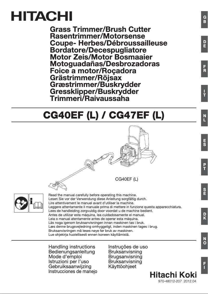 Page n°1 - Manuel utilisateur Hitachi CG 40EF