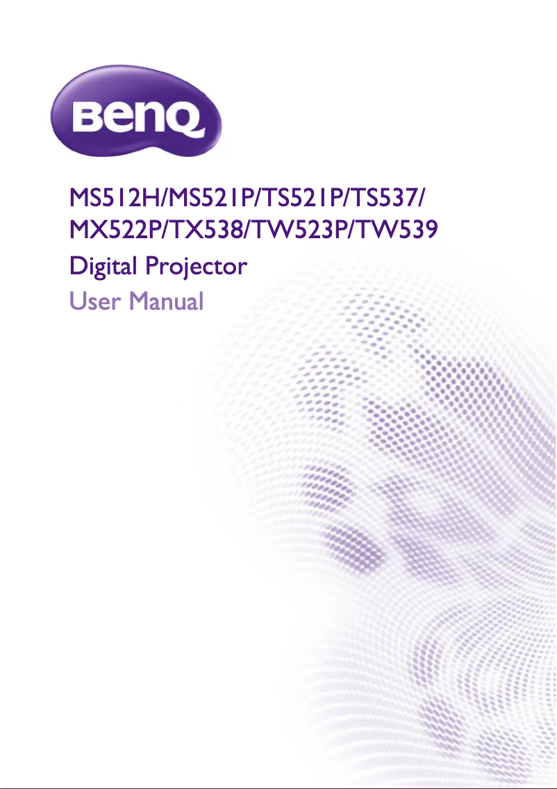 Page 1 de la notice Manuel utilisateur BenQ MS512H