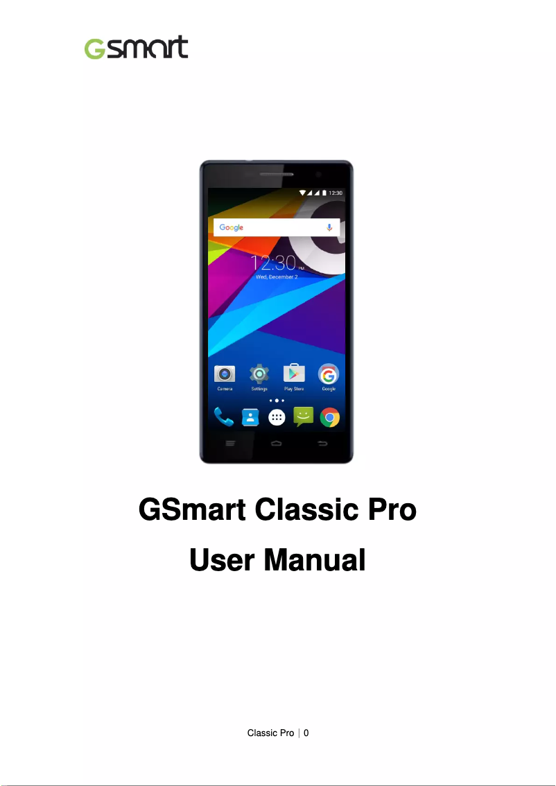Page n°1 - Manuel utilisateur GSmart Classic Pro