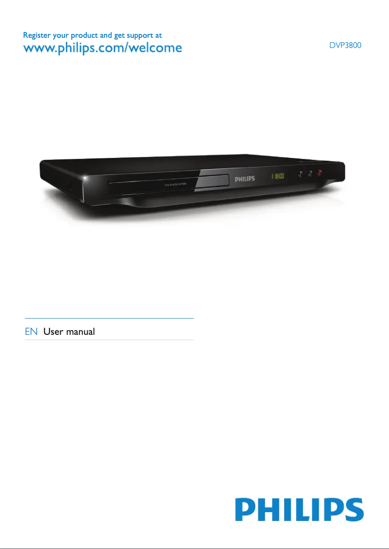 Page 1 de la notice Manuel utilisateur Philips DVP3800X