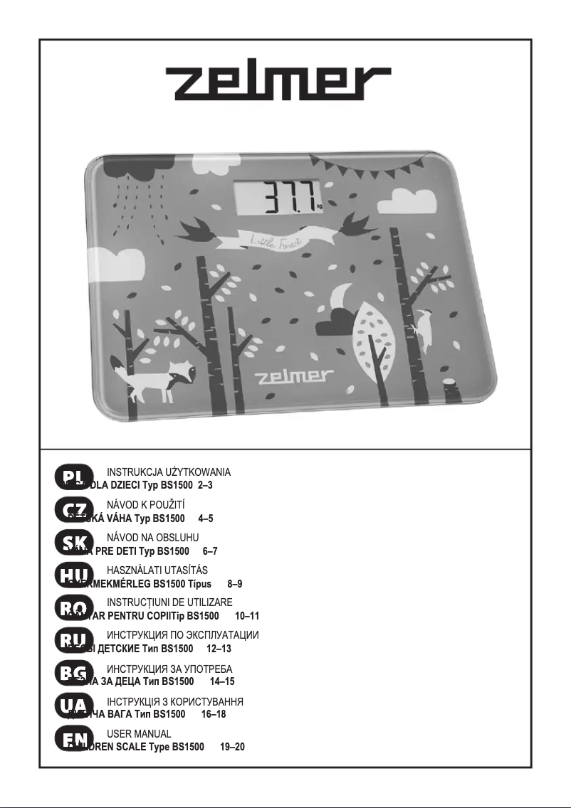 Page 1 de la notice Manuel utilisateur Zelmer BS1500