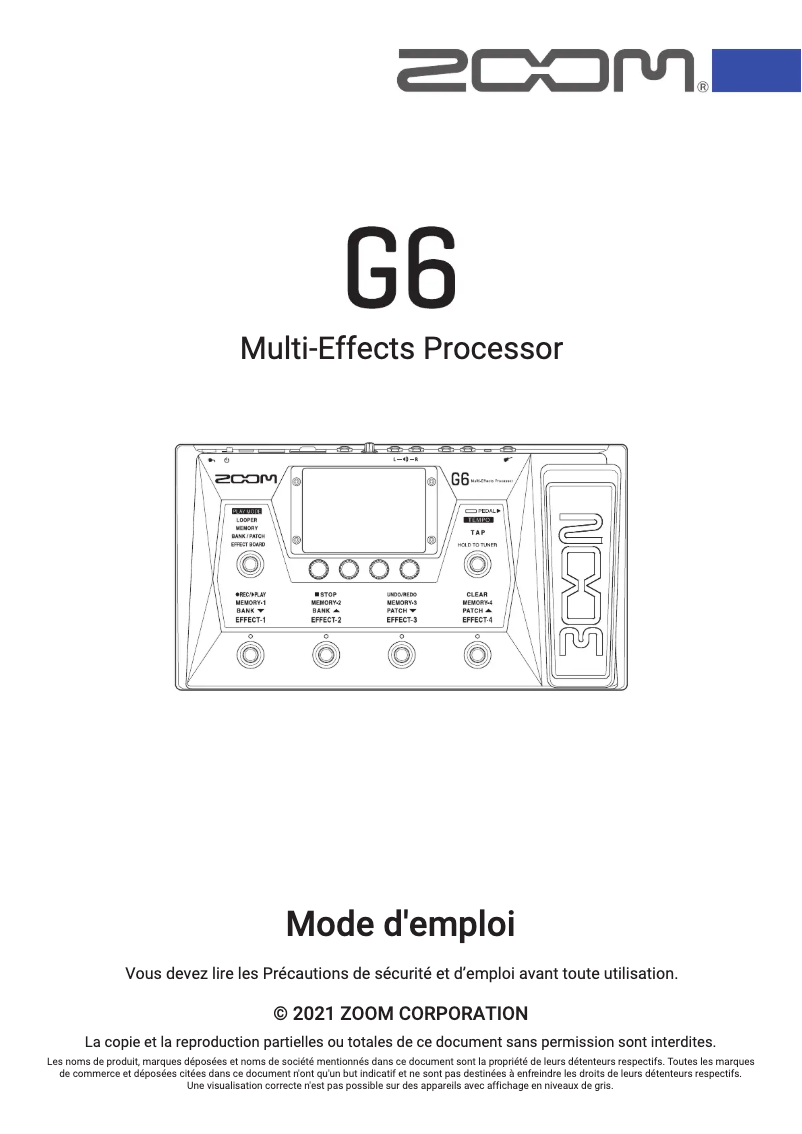 Imagen de la primera página del manual del dispositivo G6