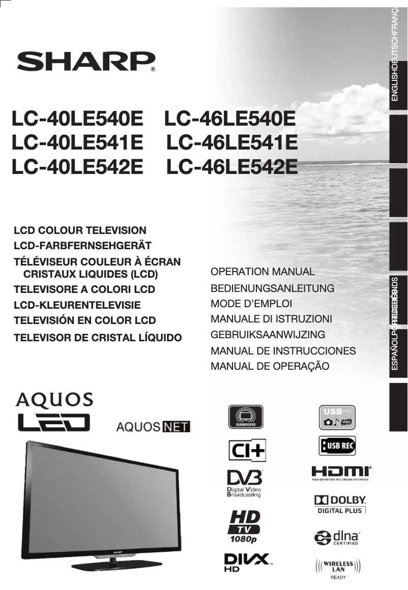 Page n°1 - Manuel utilisateur Sharp Aquos LC-46LE540E