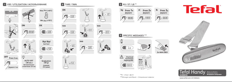 Página 1 del manual Manual de usuario Tefal Handy LK2000V0