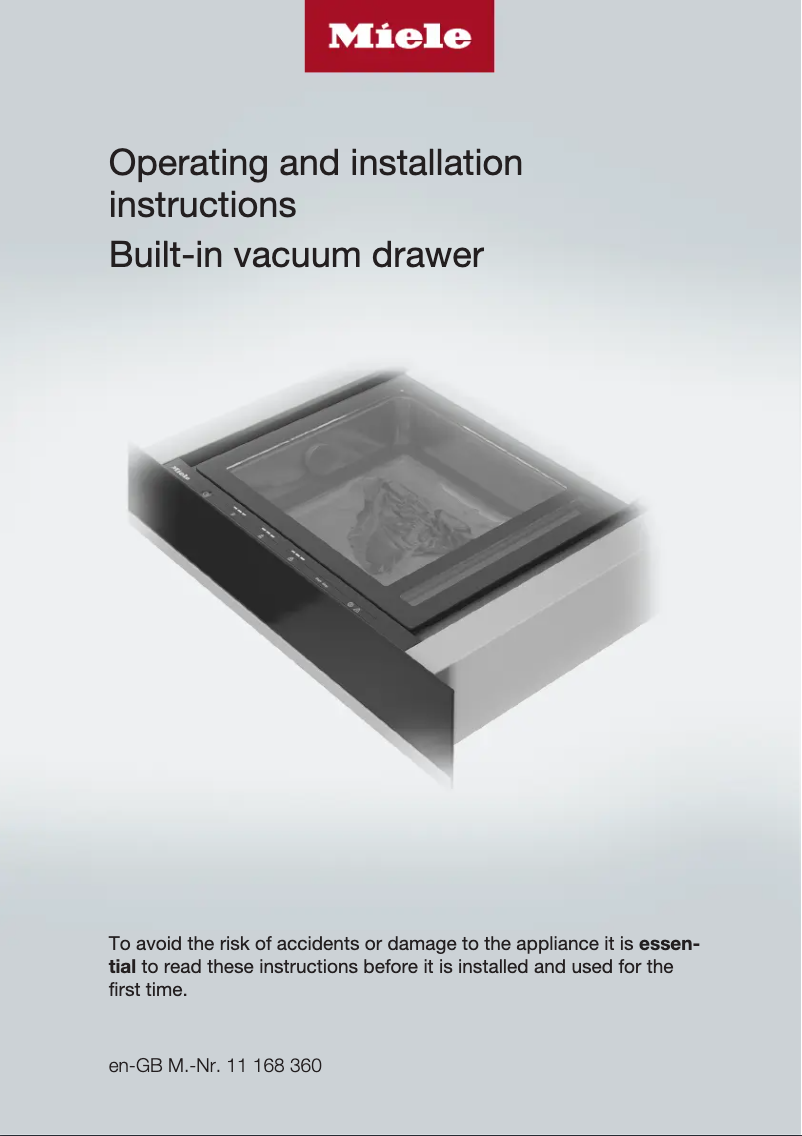 Page 1 de la notice Guide d'installation Miele EVS 7010