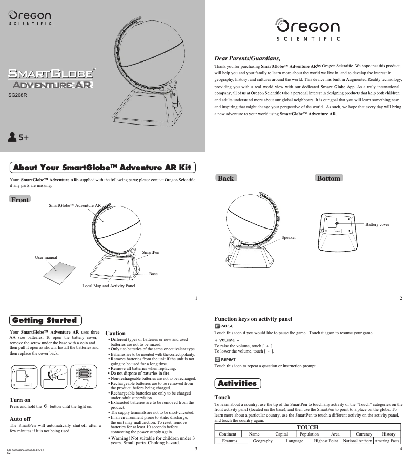 Image de la première page du manuel de l'appareil SG268R