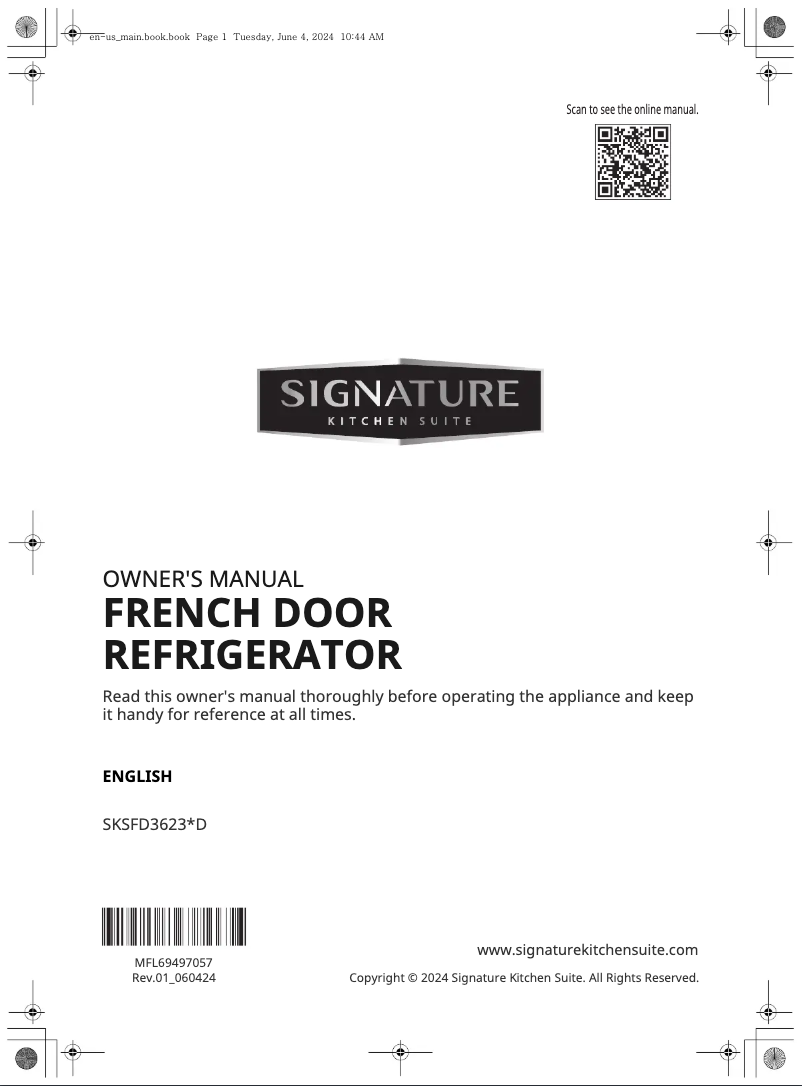 Image de la première page du manuel de l'appareil SKSFD3623SD