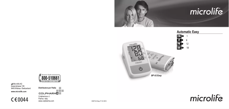 Page n°1 - Manuel utilisateur Microlife BP A2 Easy