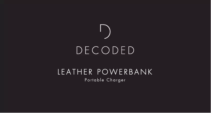 Page 1 de la notice Manuel utilisateur Decoded Leather Powerbank