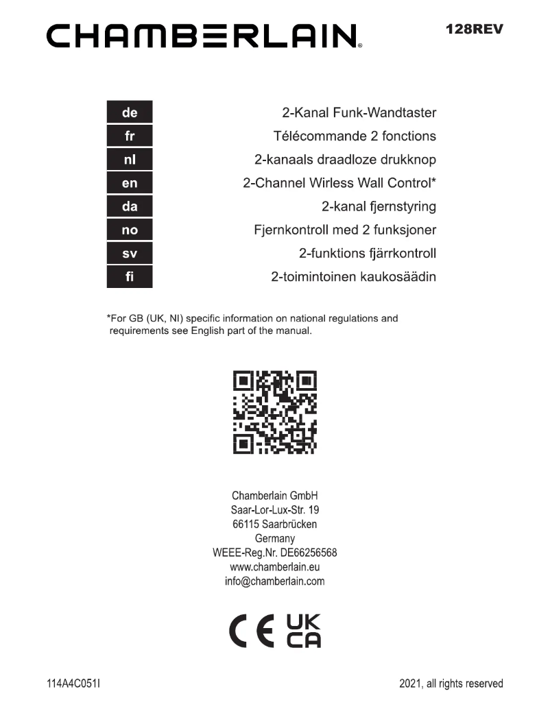 Image de la première page du manuel de l'appareil 128REV