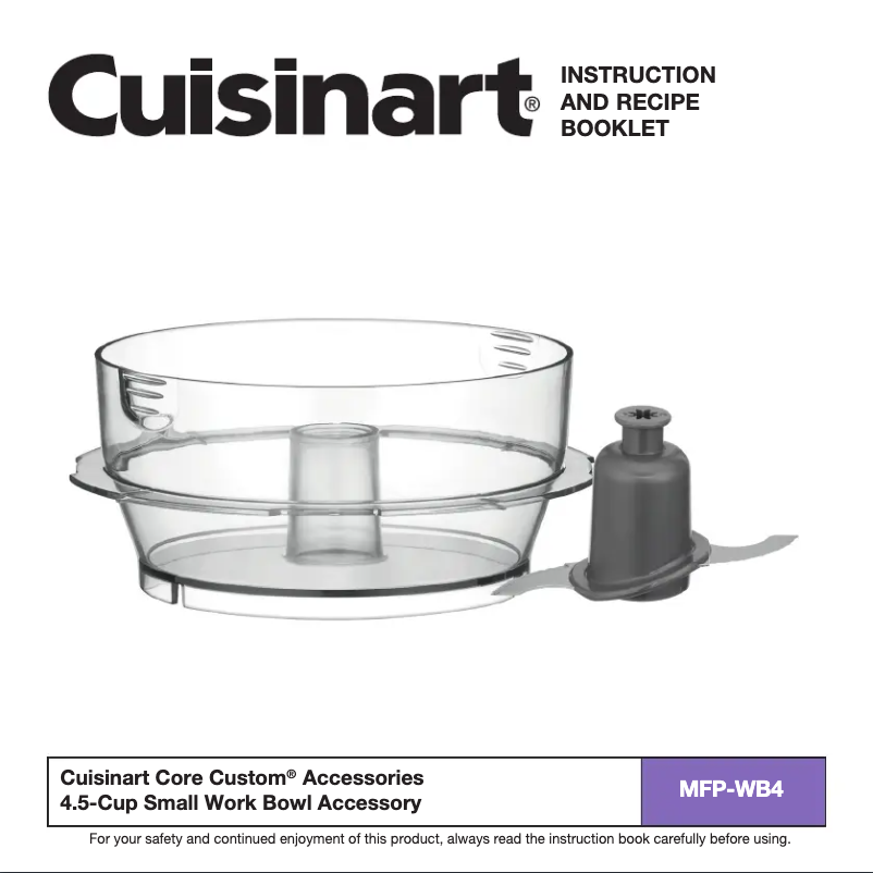 Page 1 de la notice Manuel utilisateur Cuisinart Core Custom MFP-WB4
