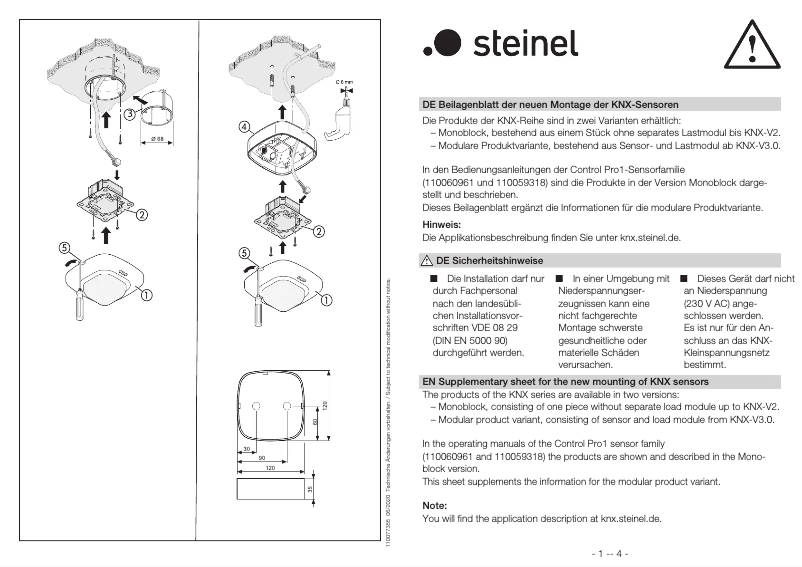 Image de la première page du manuel de l'appareil DualTech KNX