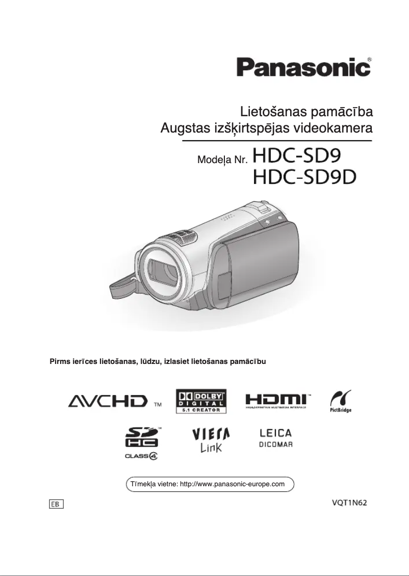 Page 1 de la notice Manuel utilisateur Panasonic HDC-HS9D