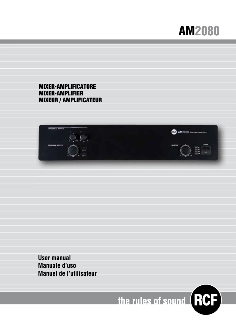 Image de la première page du manuel de l'appareil AM2080