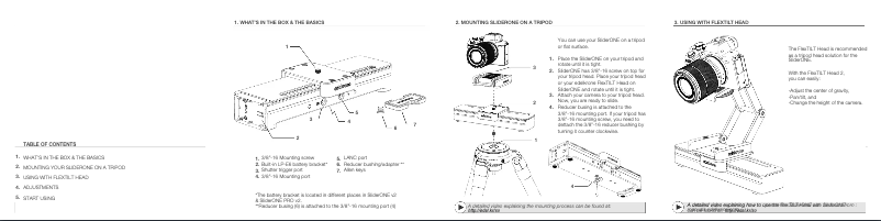 Page n°1 - Manuel utilisateur Edelkrone SliderONE