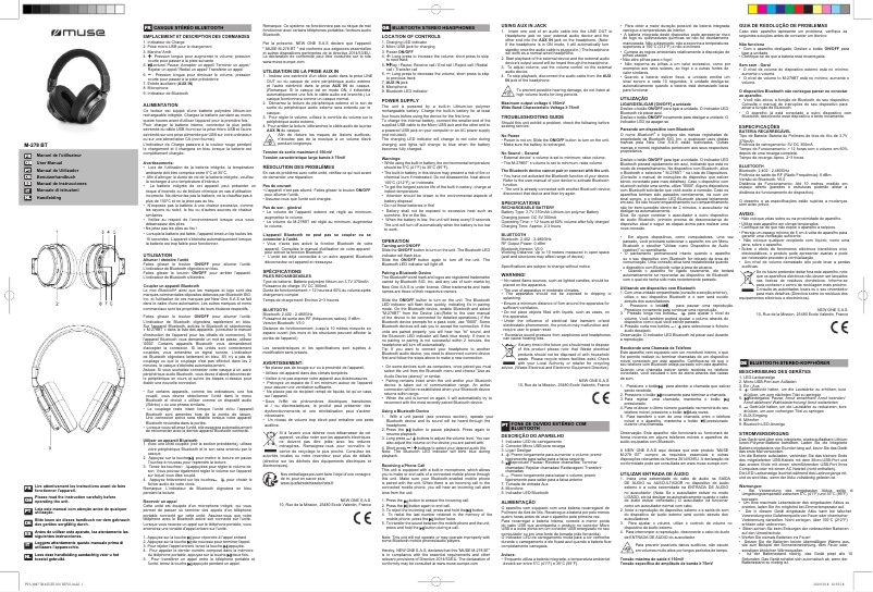 Image de la première page du manuel de l'appareil M-278 BT