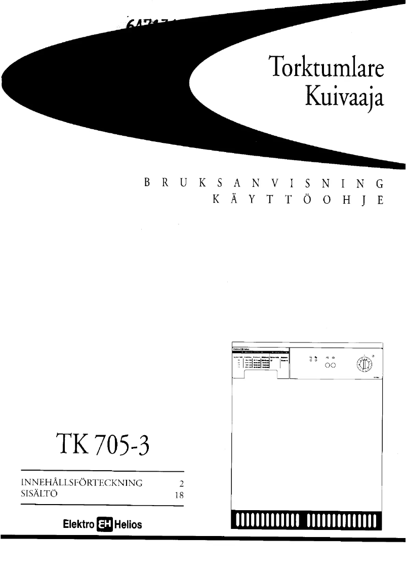 Page n°1 - Manuel utilisateur Elektro Helios TK705-3