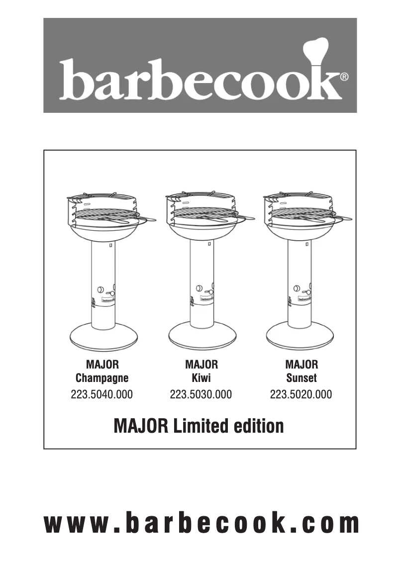 Page 1 de la notice Manuel utilisateur Barbecook Major Champagne