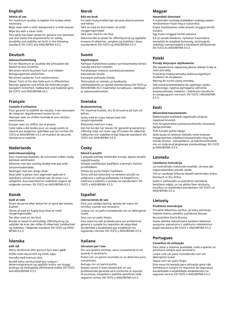 Page 1 de la notice Manuel utilisateur Ikea SKOGSTA 704.192.64