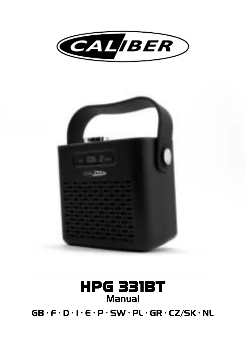 Image de la première page du manuel de l'appareil HPG 331BT