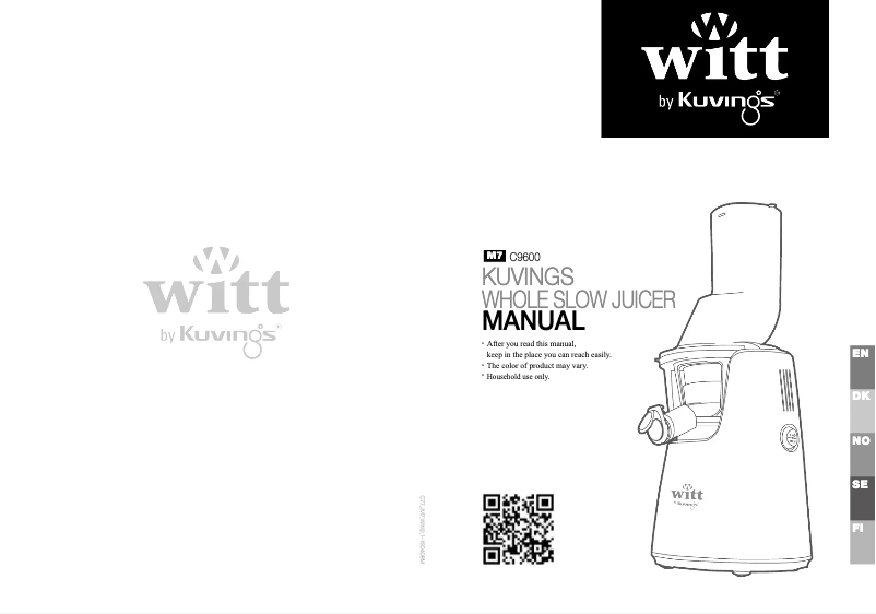 Page 1 de la notice Manuel utilisateur Witt C9600