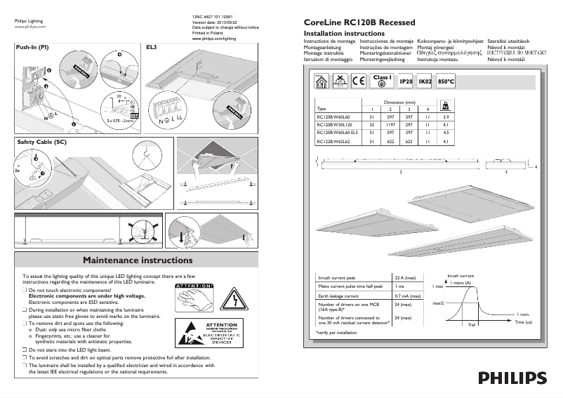 Image de la première page du manuel de l'appareil RC120LED371