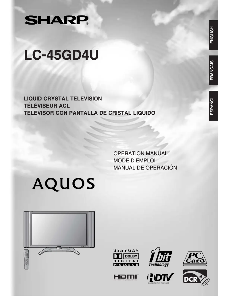 Page 1 de la notice Manuel utilisateur Sharp AQUOS LC-45GD4U