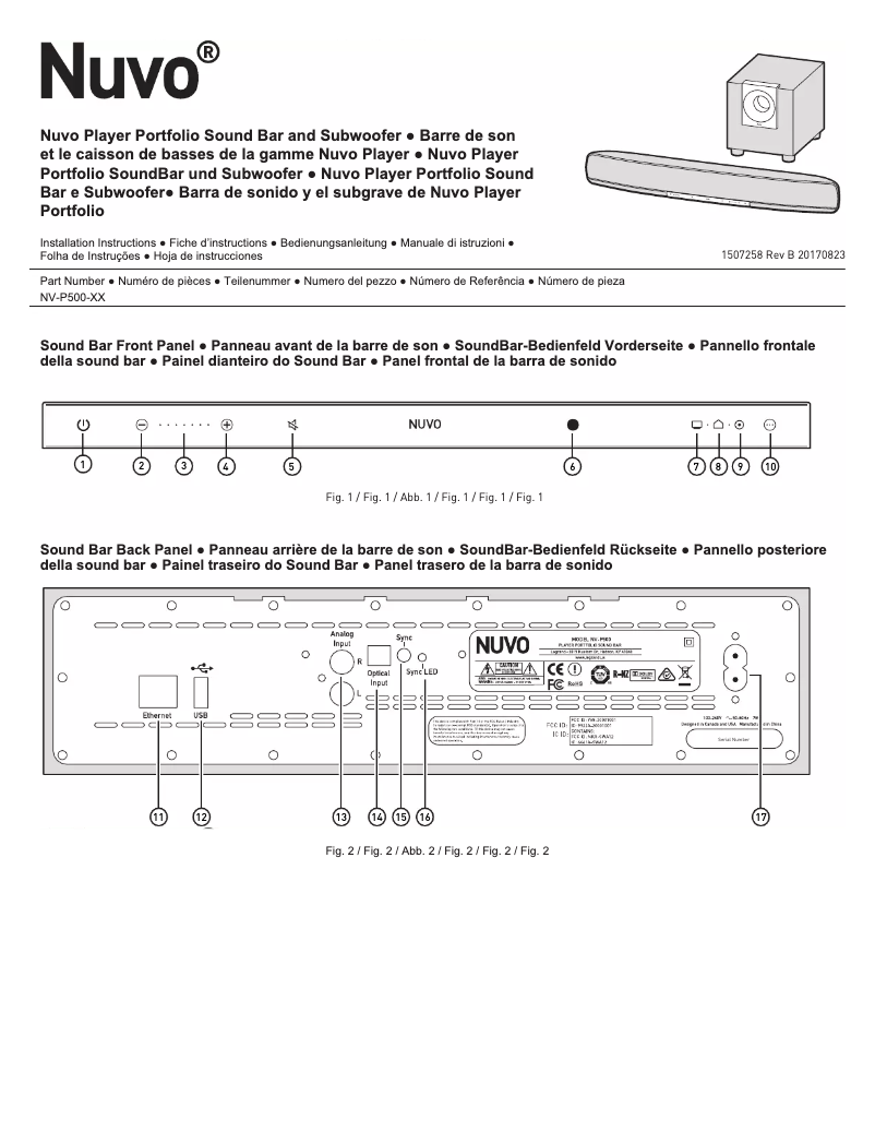 Page 1 de la notice Manuel utilisateur BTicino Nuvo NV-P500-EU