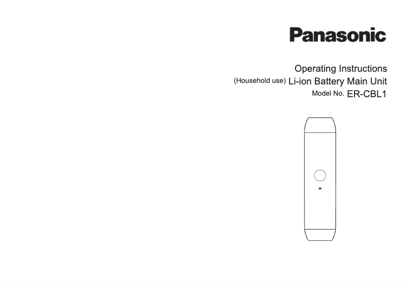 Page n°1 - Manuel utilisateur Panasonic ER-CBL1