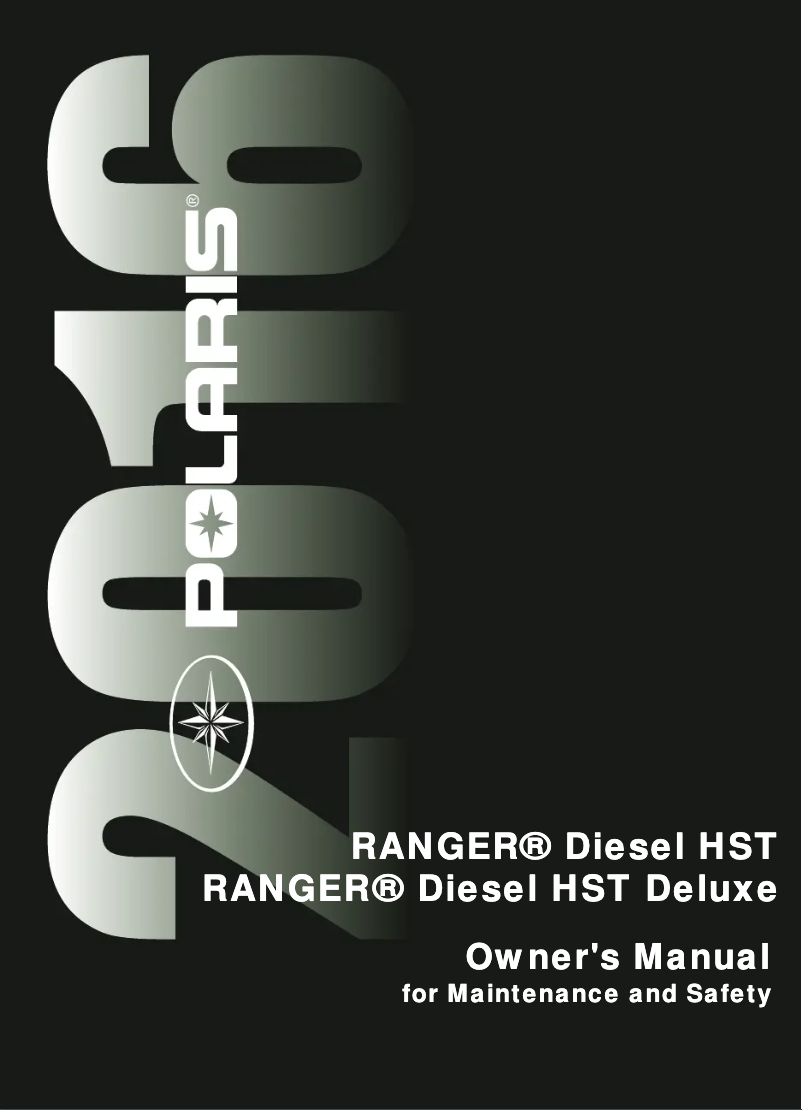 Image de la première page du manuel de l'appareil Ranger Diesel HST (2016)