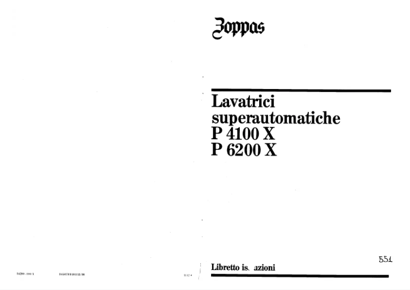 Page 1 de la notice Manuel utilisateur Zoppas P4100X